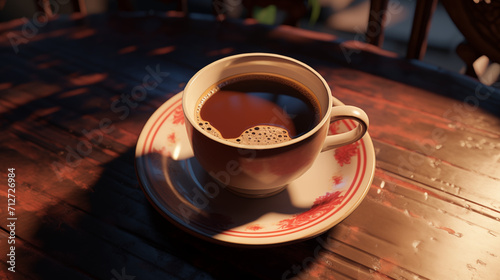 Tasse de caf   ou cappuccino. Boisson chaude  ambiance chaleureuse et relaxante. Arri  re-plan pour conception et cr  ation graphique.
