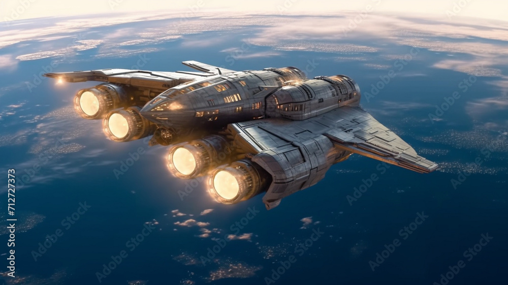 Naklejka premium Rocket - Spaceship