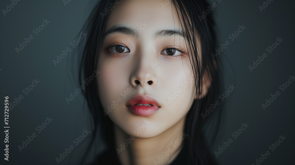 Portrait of an Asian woman with minimal makeup Portrait of an Asian woman with minimal makeup