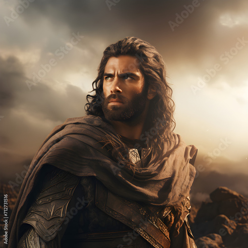 Joshua the warrior ruler of Israel. Biblical character Joshua, leader of Israel from the Old Testament. 