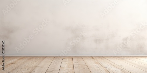 Suitable background for presentation  mockup  and backdrop with white grunge stucco and wooden floor.