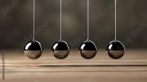 Newton's cradle physics concept for action and reaction or cause and effect. Balls Newton photo