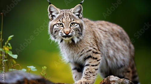 Captivating close up of a majestic bobcat in its natural habitat stunning wildlife photography