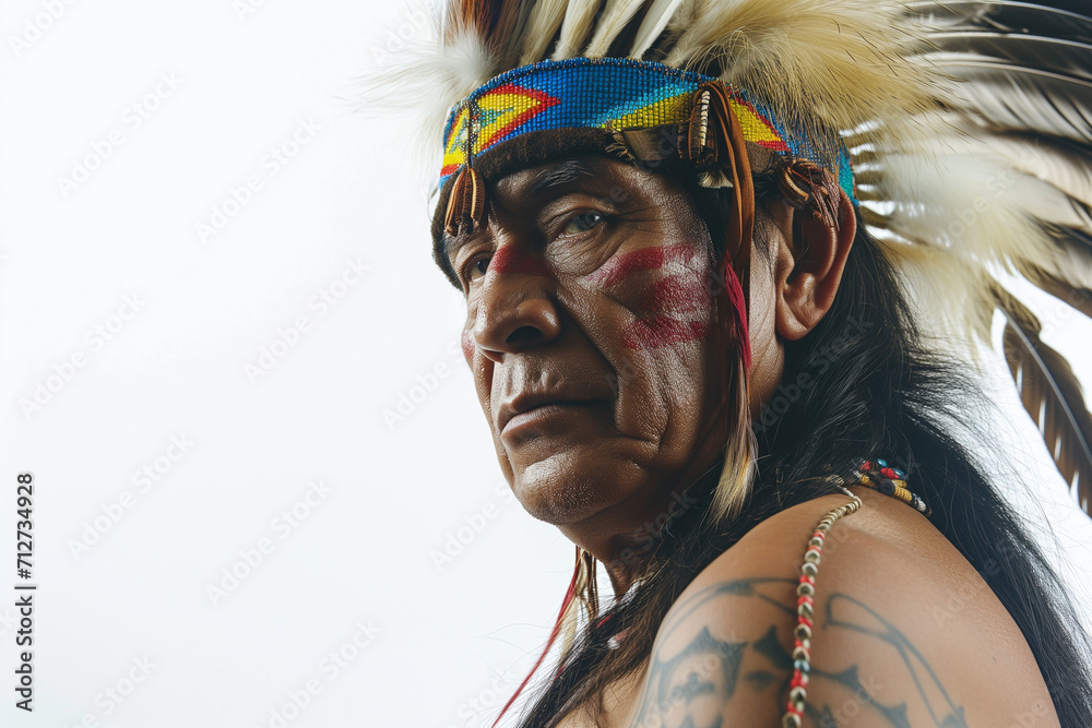 native man is standing on a white background native man is standing on a white background