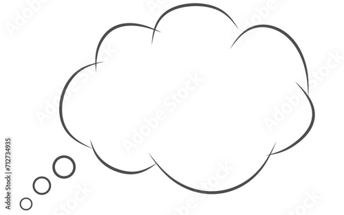 Thought cloud icon vector image, outline vector thought cloud photo