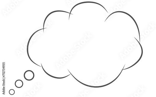 Thought cloud icon vector image, outline vector thought cloud