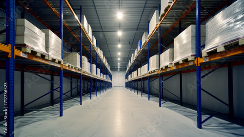 Interior of big warehouse photo