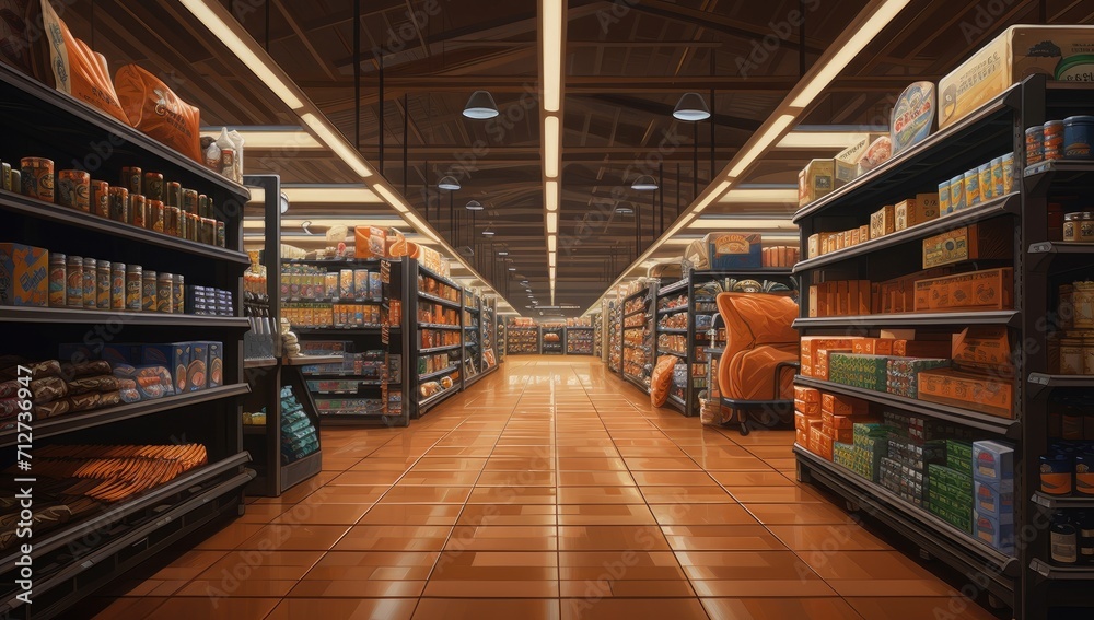 supermarkets with endless rows of food