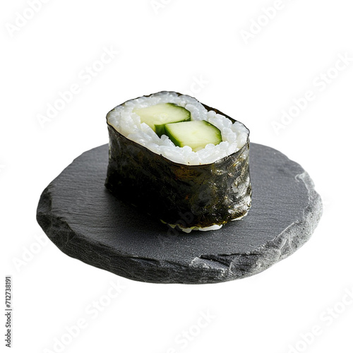 cucumber maki suhsi isolated on transparent background photo