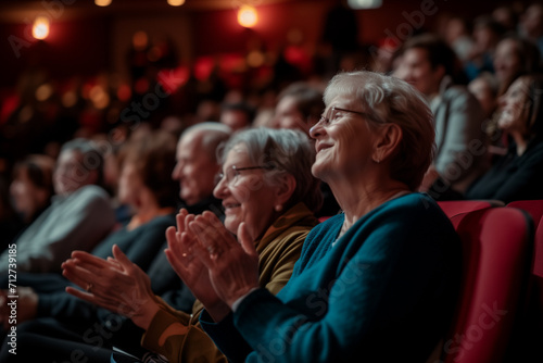 audience applauding at a movie photo