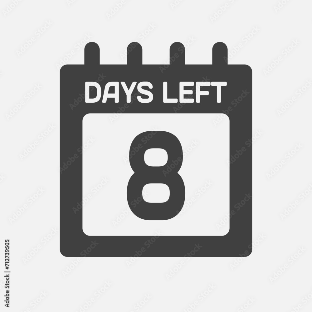Countdown daily page calendar icon - 8 days left Countdown daily page calendar icon - 8 days left