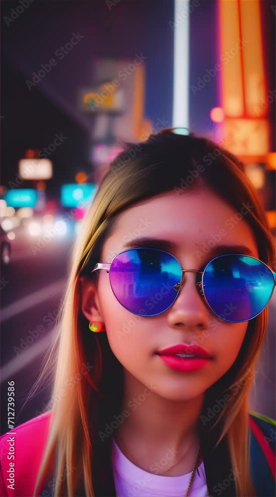 girl in sunglasses, in the style of pop inspo,, post-internet aesthetics, the snapshot aesthetic, travel. High quality HD footage girl in sunglasses, in the style of pop inspo,, post-internet aesthetics, the snapshot aesthetic, travel. High quality HD footage