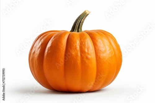 Fresh and vibrant single pumpkin, elegantly isolated on a clean and seamless white background
