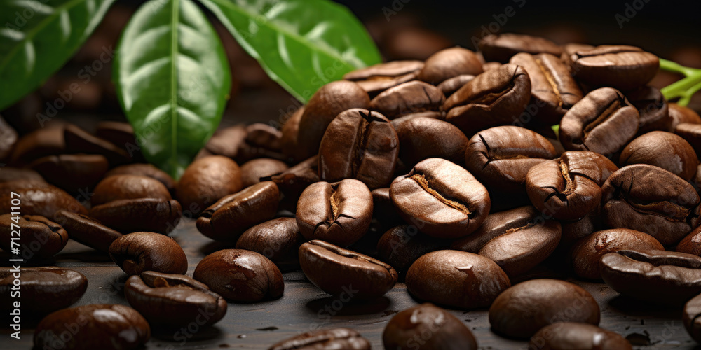 Fototapeta premium Freshly roasted organic coffee beans