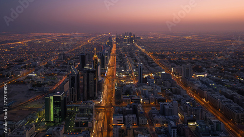 Riyadh city  Saudi arbia Riyadh  landscape view city view. Generative Ai