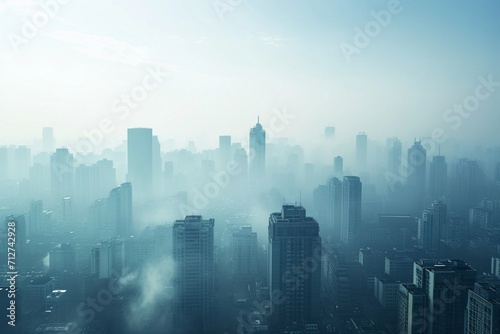City skyline and the air pollution  global warming concept.