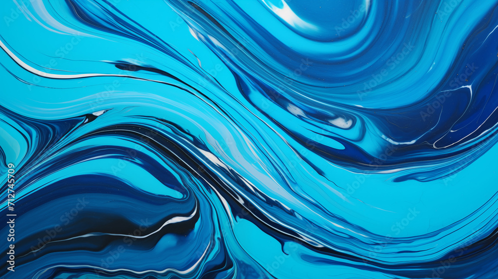 Blue and Black Abstract Swirl Background