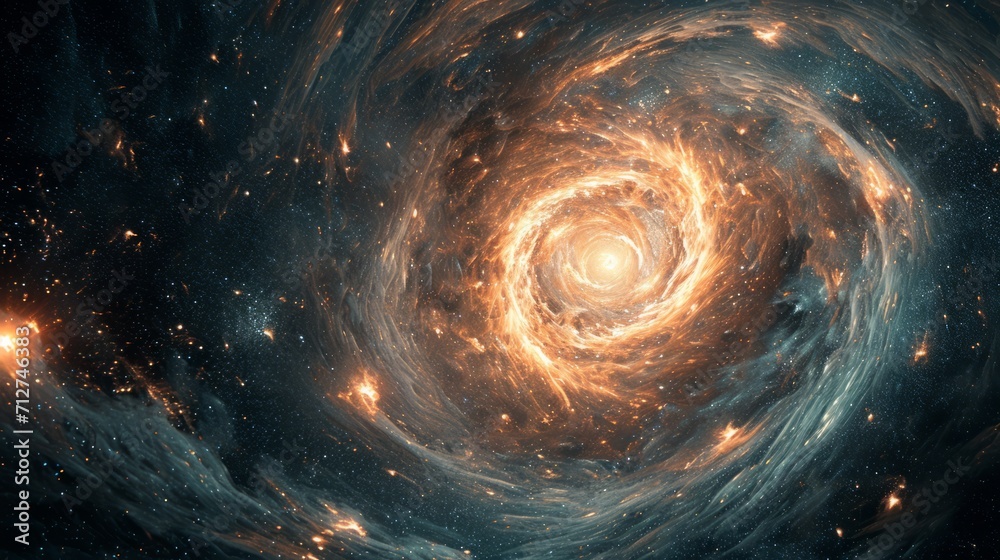 Spiral Galaxy With Stars in Background