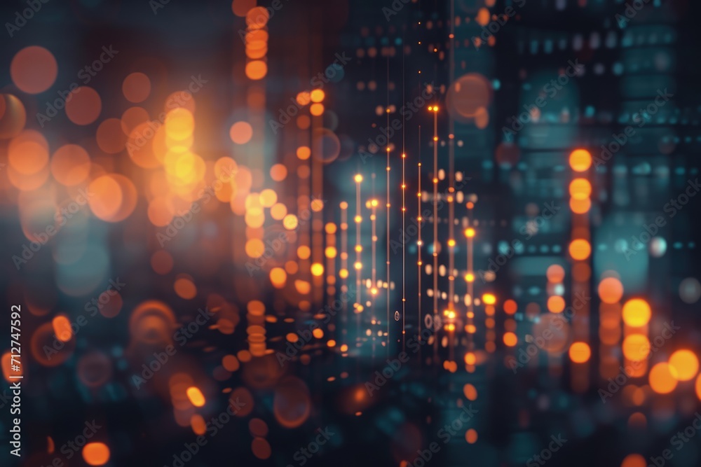 Blurry Night Cityscape, Vibrant City Lights in Motion Blurry Night Cityscape, Vibrant City Lights in Motion