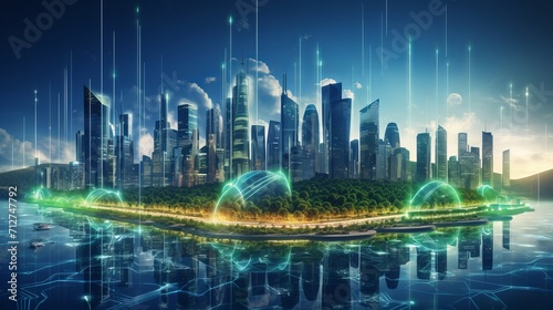 Sprawling green community with digital smart city infrastructure and rapid data network