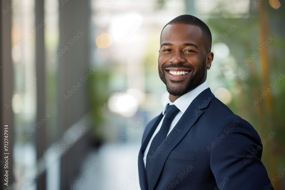 Fototapeta premium Smiling Man in Suit and Tie