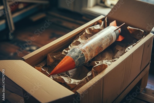 Open Box With Paintbrush Inside