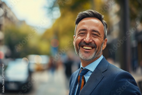 Smiling Man in Suit and Tie