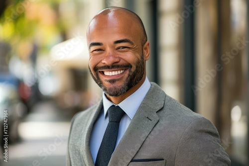Smiling Man in Suit and Tie