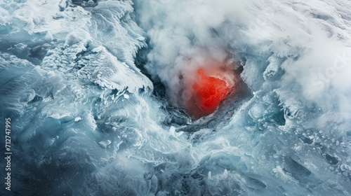 Red Heart on Pile of Ice - © LabirintStudio
