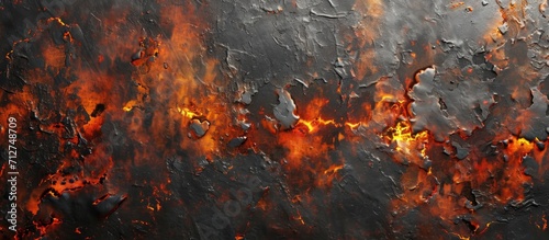 Metal surface background with scorching paint blistering. photo
