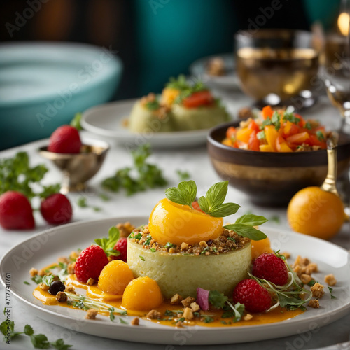 salad with fruit on table