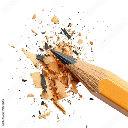 Sharpened Pencil with Shavings PNG Transparent Background