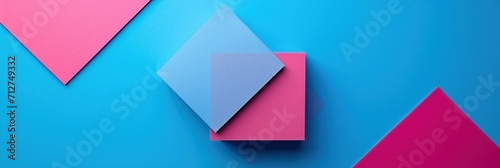 captivating blue and magenta square on the screen, embodying the multi-colored minimalism style, combining the hues of pink and blue with vaporwave influences. 