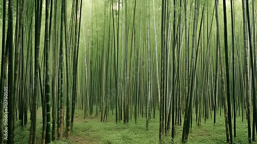 Tranquil bamboo forest habitat showcasing serene sections of lush greenery