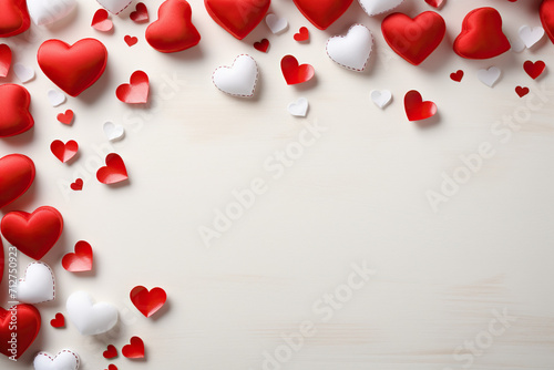 valentines day greeting card , flowers and hearts  photo