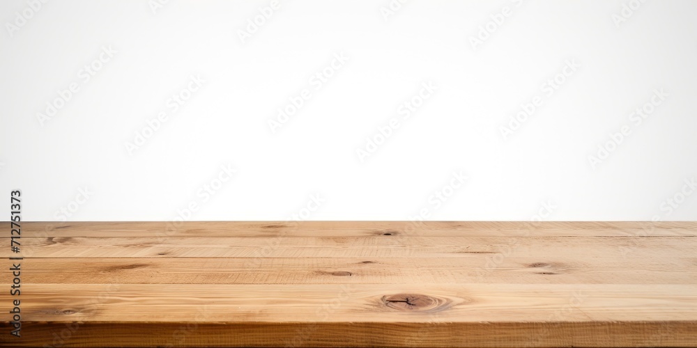 Isolated wooden table top in perspective view on white background Isolated wooden table top in perspective view on white background