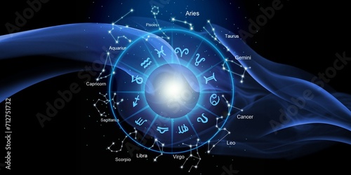 Zodiac horoscope abstract circle Astrology concept photo