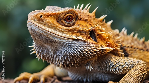 Majestic bearded dragon portrait in natural habitat  wildlife photography