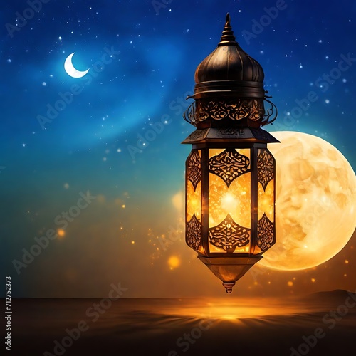 Ramadan lantern template design background mockup