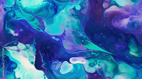 Turquoise and Purple Abstract Swirls