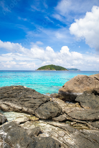 The rocky shore of the Similan Islands in Thailand