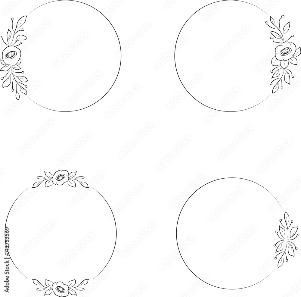 Flat vector art illustration of beautiful set of floral wreath logo or frame for weddings, happy birthday, greetings, mothers day, valentines day etc. on transparent background Flat vector art illustration of beautiful set of floral wreath logo or frame for weddings, happy birthday, greetings, mothers day, valentines day etc. on transparent background
