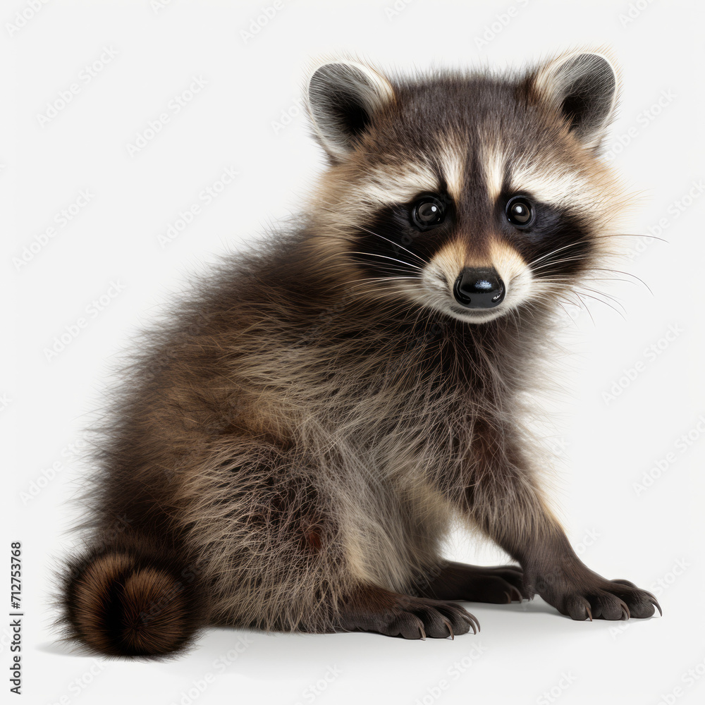 Playful baby racoon