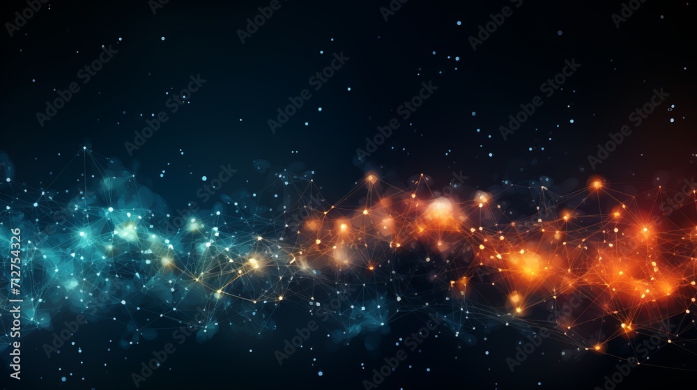 Dynamic network grid with spark like structure changing moment by moment, abstract background Dynamic network grid with spark like structure changing moment by moment, abstract background