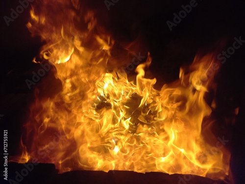 fire in the fireplace