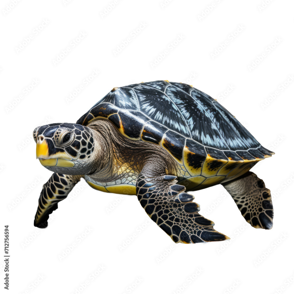Obraz premium Full Body Sea Turtle Isolated on Transparent Background - High Resolution Image