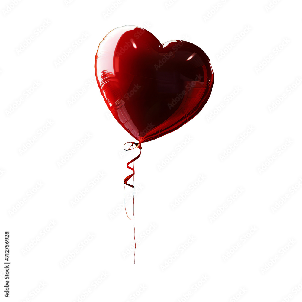 Valentine's Love Balloon: Heart-Shaped Inflatable Isolated on Transparent Background - Stock Image Valentine's Love Balloon: Heart-Shaped Inflatable Isolated on Transparent Background - Stock Image
