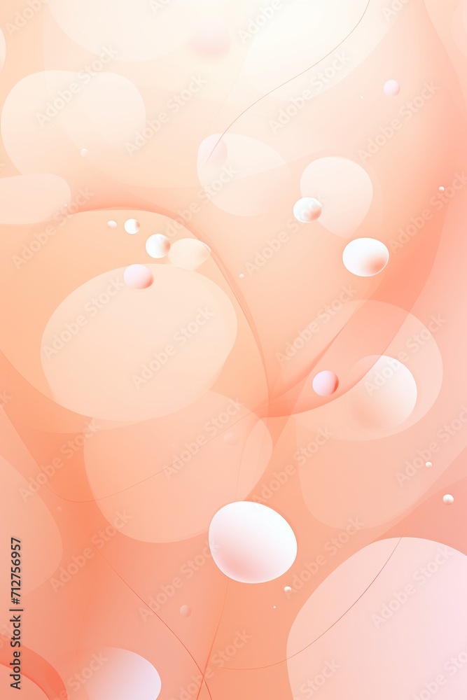 2D pattern white and light peach bubble pattern simple lines
