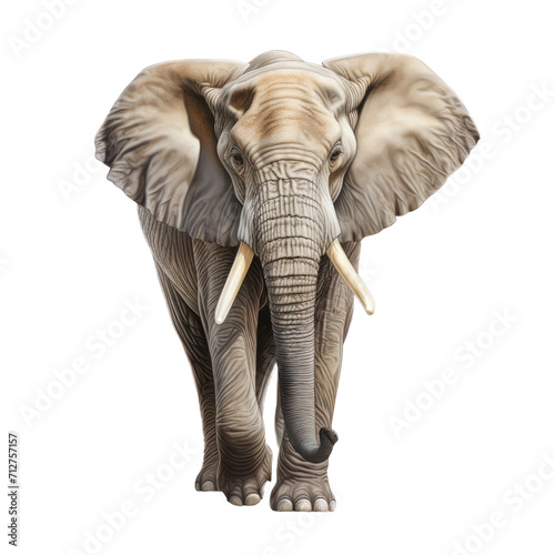 High-Resolution Realistic Elephant Illustration - Isolated on Transparent Background
