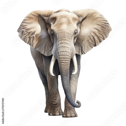 Realistic Elephant Isolated on Transparent Background - High Resolution Illustration